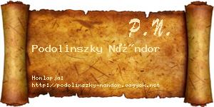 Podolinszky Nándor névjegykártya